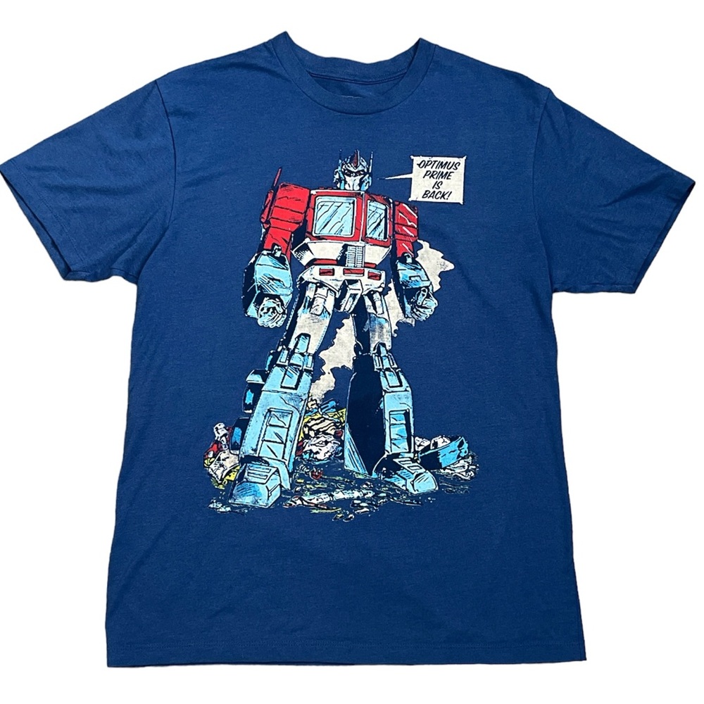 Blue Transformers 90’s 80’s style graphic t shirt size medium